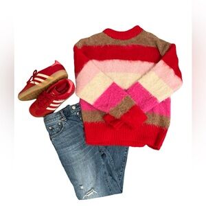 Perfect for Valentines Day Colorful Striped Sweater ❤️🌸